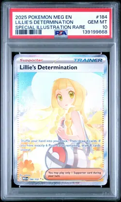 Lillie's Determination #184 2025 Pokemon Meg En-Mega Evolution PSA 10 - Image 1