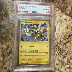 Pokemon TCG Zeraora 078/182 SV: Destined Rivals Holo Rare Card EN-NM 2025 PSA 10 - Image 1