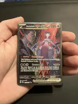 Pokemon TCG Destined Rivals Team Rocket's Mewtwo EX SIR 231/182 - Image 3