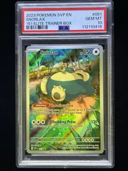 2023 POKEMON SVP EN-SV BLACK STAR PROMO 151 ELITE TRAINER BOX SNORLAX PSA 10 - Image 1