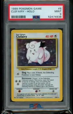 1999 Pokemon Game Holo Clefairy #5 PSA 9 - Image 1