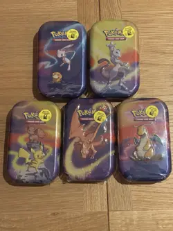 Pokemon Kanto Power Mini Tins - Complete Set - X5 Sealed Tins - L24 - Image 1