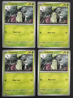 4x Chikorita | Mega Evolution | 008/132 NM | Common | Pokemon TCG Playset - Image 1