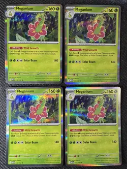 4x Meganium | Mega Evolution | 010/132 NM | Halo | Pokemon TCG Playset - Image 1
