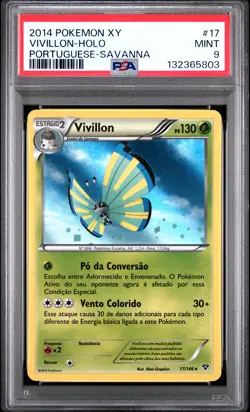 2014 POKEMON XY PORTUGUESE-SAVANNA #17 VIVILLON-HOLO PSA 9 - Image 1