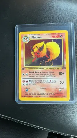 Pokemon Flareon 1st Edition Jungle Holo Rare 3/64 70HP Wizards 1999. - Image 1