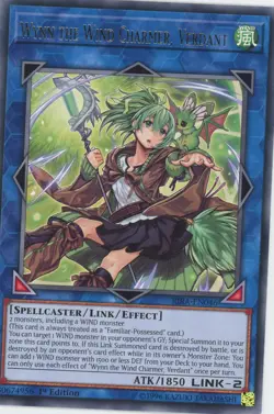 Yugioh Wynn The Wind Charmer, Verdant RIRA-EN046 Rare 1st Edition NM - Image 1