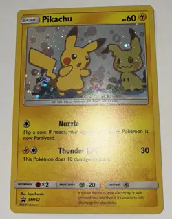 2019 Pokemon TCG Pikachu w/ Mimikyu SM162 Black Star Promo Holo! NM Cond. - Image 2