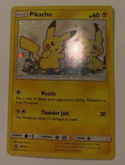 2019 Pokemon TCG Pikachu w/ Mimikyu SM162 Black Star Promo Holo! NM Cond. - Image 3