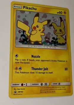 2019 Pokemon TCG Pikachu w/ Mimikyu SM162 Black Star Promo Holo! NM Cond. - Image 5