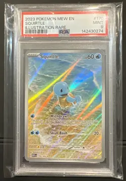 2023 #170 Pokemon Mew English 151 Squirtle Illustration Rare IR 170/165 PSA 9 - Image 1
