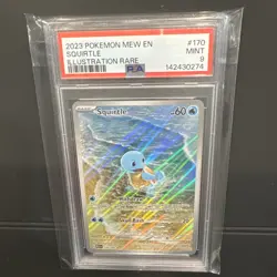 2023 #170 Pokemon Mew English 151 Squirtle Illustration Rare IR 170/165 PSA 9 - Image 3