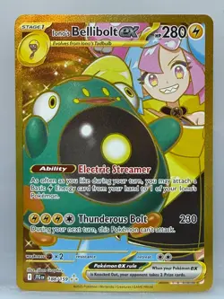 Pokemon TCG Iono's Bellibolt EX Hyper Rare Card 188/159 SV Journey Together - Image 1