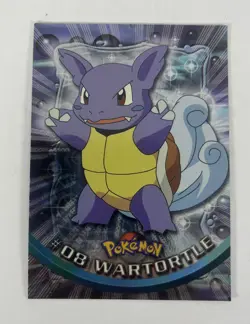 Pokemon Topps Chrome Wartortle HOLO Variant Card #08 Blue Logo - Image 1