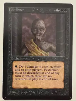 Magic the Gathering MTG Beta Pestilence LP (Beta Bob) - Image 1
