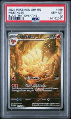 2023 Pokemon Obsidian Flames Ninetales 199/197 PSA 10 Gem Mint Illustration Rare - Image 1