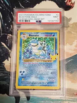 Blastoise Holo Rare 2/102 PSA 9 MINT - 2021 Pokemon Celebrations Classic #2 - Image 1