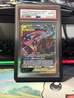 Pokemon TCG Greninja & Zoroark GX Unbroken Bonds 107/214 PSA 10 Gem Mint - Image 3