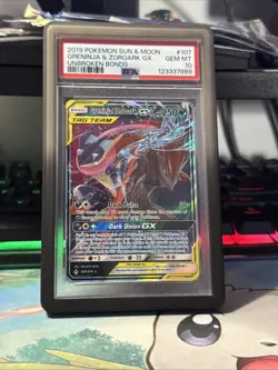 Pokemon TCG Greninja & Zoroark GX Unbroken Bonds 107/214 PSA 10 Gem Mint - Image 4