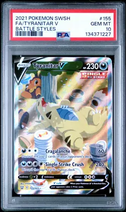 Tyranitar V 155/163 Battle Styles Pokemon PSA 10 *227 - Image 1