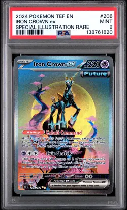 Iron Crown EX 206/162 Special Illustration Rare Pokemon PSA 9 *820 - Image 1