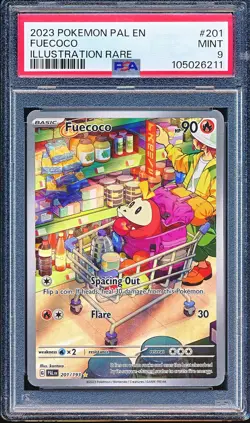 FUECOCO POKEMON PALDEA EVOLVED EN ILLUSTRATION RARE HOLO 201/193 PSA 9 MINT - Image 1
