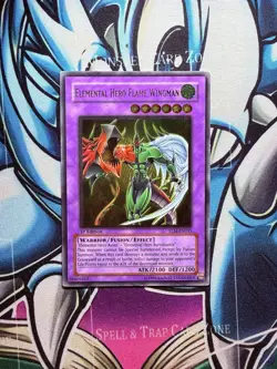 Yugioh Elemental Hero Flame Wingman TLM-EN035 Ultimate Rare 1st Edition - Image 2