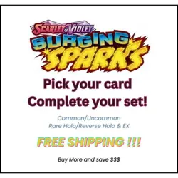 Pokemon TCG Surging Sparks Choose Your Card! Reverse Holo, Ace Spec, EX (1-121) - Image 1