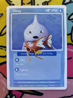 Pokepu v2 - Dewy (Dewgong) 37/77 - Derpy Pokemon Parody / Fan Art Card - Image 1