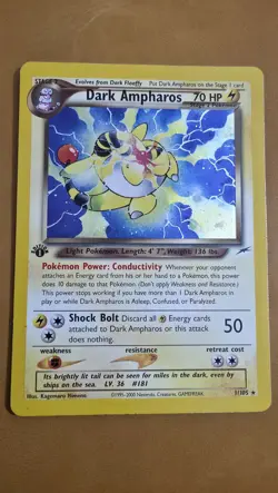 Dark Ampharos 1/105 - 1st Edition Neo Destiny Rare Pokemon Card - Image 1