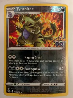 Tyranitar 043/078 - Pokemon GO Reverse Pokemon Holo Foil Nice! - Image 1