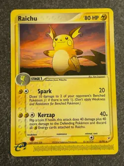 Raichu Pokemon Card 13/95 Team Magma Vs Team Aqua Vintag 1999 Pokemon TCG - Image 1