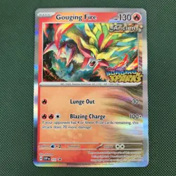 STAFF LP Gouging Fire 151 Scarlet & Violet Black Star Promo Stamped Pokemon Card - Image 2