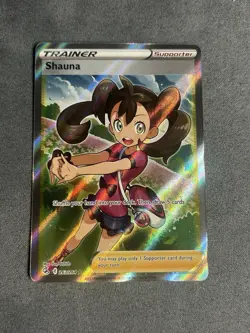 Pokemon TCG Shauna Fusion Strike Full Art Trainer Ultra Rare Holo Card 263/264 - Image 1