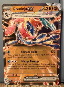 Pokemon Greninja ex Tera Holo Double Rare Twilight Masquerade 106/167 310HP - Image 1