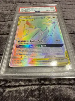 2019 POKEMON SUN & MOON TEAM UP SECRET #190 FULL ART/LATIAS & LATIOS GX PSA 9 - Image 2