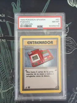 PSA 8 Gem Mint 1st Edition Pokedex 1999 Pokemon Base Set SPANISH #87 - Image 1