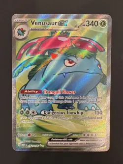 NM Venusaur ex Scarlet & Violet 151 182/165 Holo Ultra Rare Full Art Pokemon - Image 2