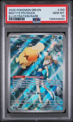 2025 POKEMON DRI EN-DESTINED RIVALS ILLUSTRATION RARE MISTY'S PSYDUCK PSA 10 - Image 1