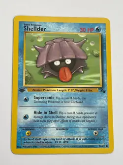1999 Pokemon Fossil Set Shellder 1st Edition Common LP 54/62 - Image 1