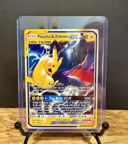 🔥RARE!🔥2019 Pokemon Pikachu & Zekrom GX Tag Team Sun & Moon Holo 33/181 - Image 1