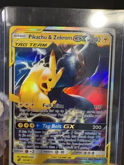 🔥RARE!🔥2019 Pokemon Pikachu & Zekrom GX Tag Team Sun & Moon Holo 33/181 - Image 3