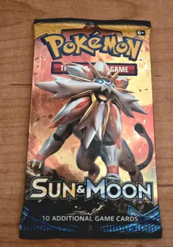 Pokemon TCG : Sun and Moon Base Set- Booster Pack- NEW/SEALED- Solgaleo Art - Image 1