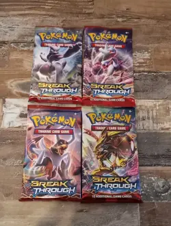 Pokemon XY BreakThrough Booster Packs Factory Sealed - All 4 Art Sets! - Image 1