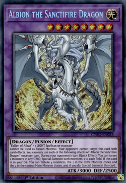 [SECRET RARE] YuGiOh - Albion the Sanctifire Dragon - NM/M CYAC-EN035 1st Ed - Image 1