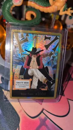 DON!! Card Dracule Mihawk Gold One Piece OP14 The Azure Sea's Seven NM - Image 1