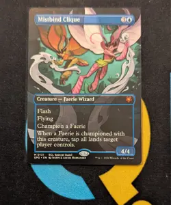 Mistbind Clique Borderless Mythic Special Guest SPG 131 Lorwyn Eclipsed MTG - Image 1