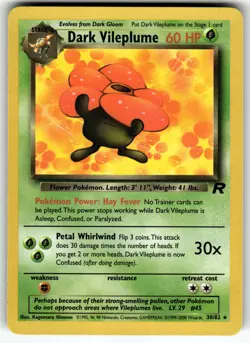 Dark Vileplume (30) 30/82 Team Rocket LP Pokemon Card TCG NON HOLO - Image 1