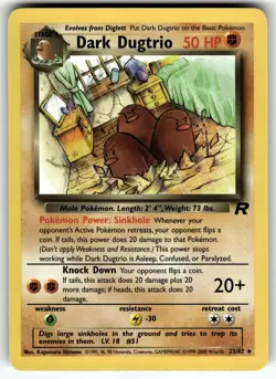 Dark Dugtrio (23) 23/82 Team Rocket LP Pokemon Card TCG Non Holo - Image 1