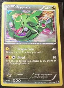 Pokemon RAYQUAZA Card 93/113 Holo Rare Legendary Treasures LP Unlimited English - Image 1